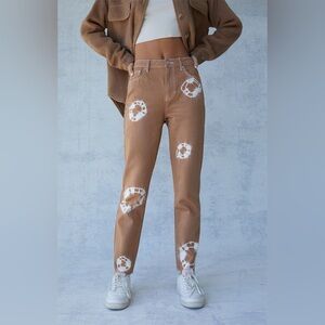 PacSun Tan Tie Dye Mom Jeans.
